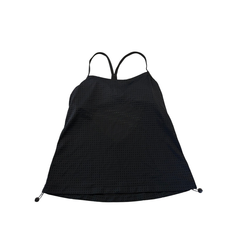 Nike Womens Black Perforated Mesh Tank Top Built In Sports Bra‎ Racerback Medium